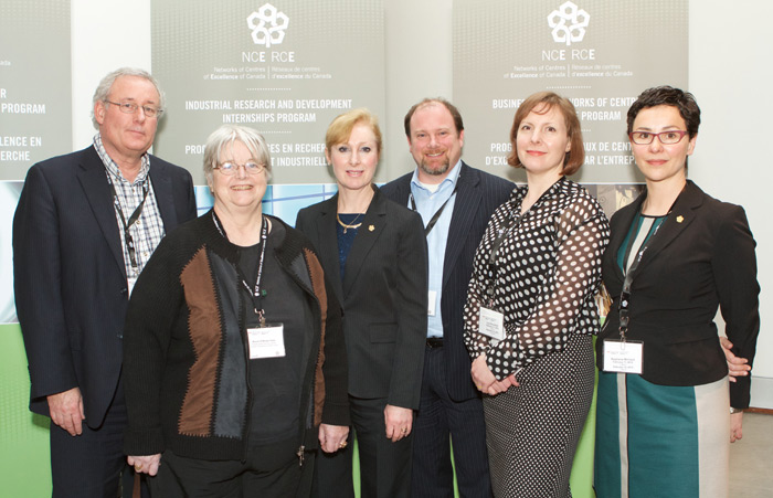 Kellogg Booth (GRAND), Kevin O'Brien Fehr (CCSP), Diana Royce (AllerGen), Michael May (CCMR), Lisa Drouillard (RCE) et St&eacute;phanie Michaud (RCE)